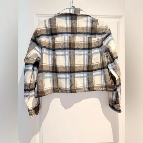 Zara Checkered Jacket Cropped Plaid Overshirt - Picture 7 of 11